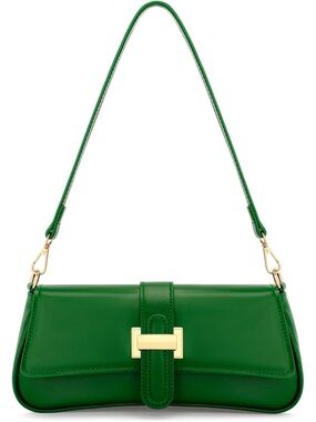 〽️ Women's Green Vegan Leather Small Hobo Mini Clutch Purses Crossbody Bag